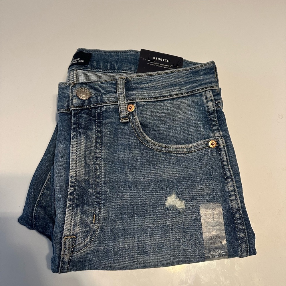 New Women Gap High Rise Vintage Slim Straight Leg Ankle Denim Size 8/29R - Picture 2 of 11